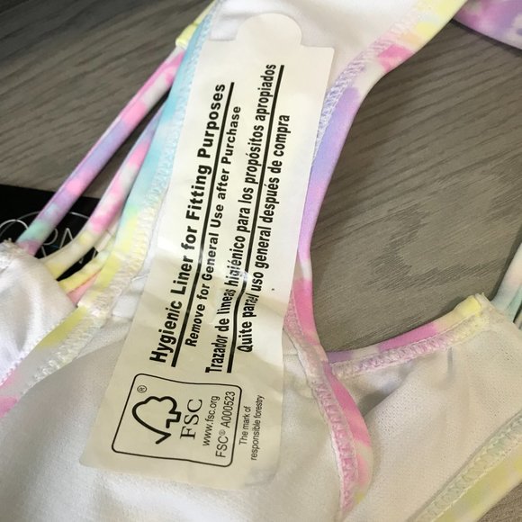 California Waves Juniors Hipster Bikini Swim Bottom Pastel Tie Dye Small NWT - Picture 5 of 5